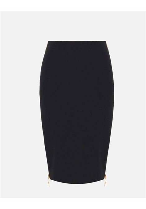 Gonna midi in crêpe con zip ELISABETTA FRANCHI | Gonne | GO0476E2110